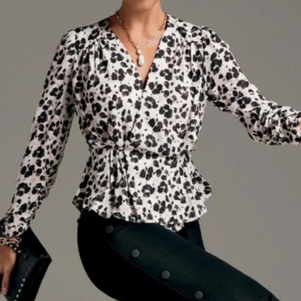 CABI Animal Peplum Blouse